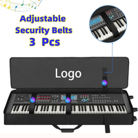 Custom Logo Heavy Duty Electronic Organ & Keyboard Portable Rolling Gig Bag 88 Key Piano Music Instrument Storage Bag
