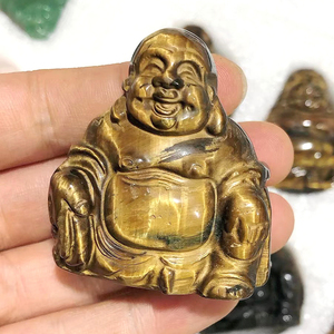 CHUSE Venta al por Mayor de Mini Estatuas de Buda de Cristal Ecológicas de 2 Pulgadas con Técnica de Mosaico, Amatista, Labradorita, Decoración Natural para el Hogar - Product Image 2