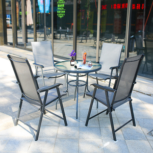 Silla <span class=keywords><strong>de</strong></span> comedor, mesa redonda <span class=keywords><strong>4</strong></span> plazas mesa <span class=keywords><strong>de</strong></span> jardín Muebles <span class=keywords><strong>de</strong></span> Patio al aire libre muebles <span class=keywords><strong>de</strong></span> 5 Pcs conjunto <span class=keywords><strong>de</strong></span> jardín - Product Image 4