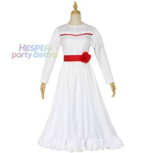 Costume de cosplay Annabelle de HP Conjuring, robe blanche d'horreur d'Halloween, ensemble de performance à manches longues pour femmes et filles adultes - Product Image 1