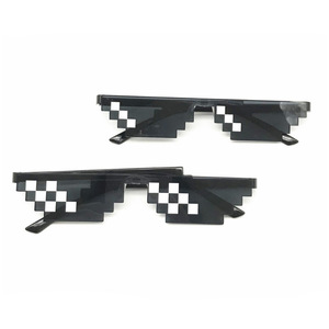 PARTYMENT Lunettes Pixel Thug Life à <span class=keywords><strong>obturateur</strong></span>, très vendues, pour fêtes, événements promotionnels, carnaval, bar, club, motif mosaïque noire - Product Image 1