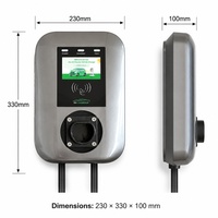 Nouvelle borne de recharge murale pour véhicule électrique, niveau 2, AC, 22 kW, RFID, contrôle intelligent par application, type 2, OCPP, IP65, IK10, UKCA, WrightCharge
