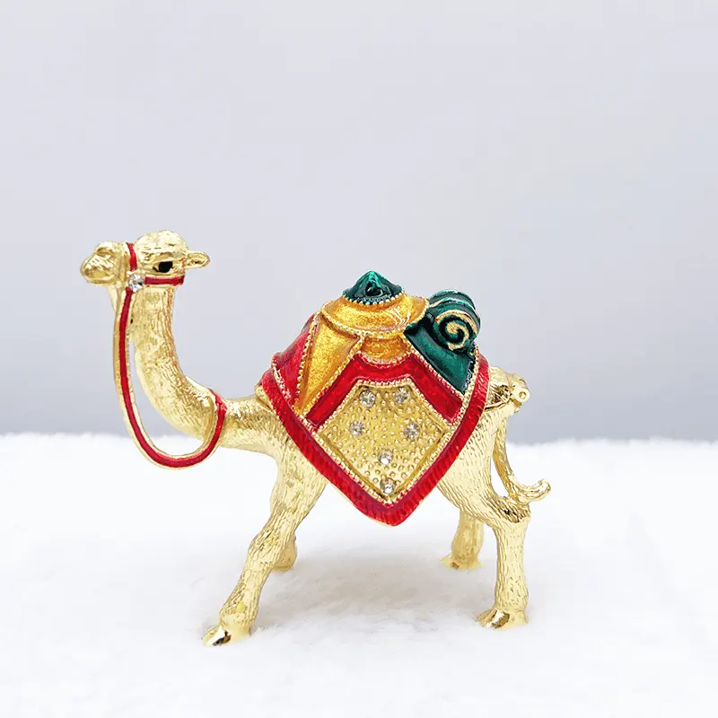 En sıcak satış seyahat hatıra altın deve takı kutuları hayvan figürleri Metal el sanatları hatıra