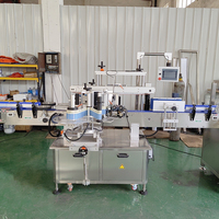 Machine d'étiquetage double face autocollante avec impression de date pour bouteilles rondes et carrées, équipement d'étiquetage avant-arrière