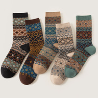 Chaussettes d'hiver vintage en coton doux et amusantes, style ethnique coloré unisexe, nouveauté mode automne-hiver