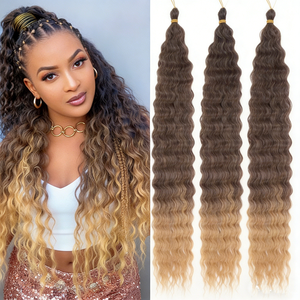 Tresses torsadées Deep Wave de 28 pouces, en fibre synthétique résistante à la chaleur, double trame, 100g, pour tressage au crochet - Product Image 2