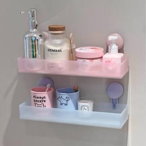 Estante de Almacenamiento para Baño con Ventosa, Color Macaron, Acabado Esmerilado, Rectangular, Resistente, Profundidad de 4-7.9 Pulgadas - Product Image 1