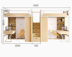Dormitorio in legno letti <span class=keywords><strong>con</strong></span> tavoli di scrittura armadi di stoccaggio armadi per camera da <span class=keywords><strong>letto</strong></span> alberghi scuola gara progetti - Product Image 5
