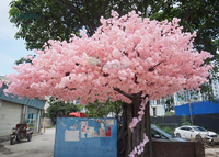 Pohon Lilin Lengkungan Bunga Hiasan Tengah Buatan, Pohon Melengkung Jepang 6 Kaki Pohon Sakura