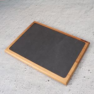 Vaisselle naturelle <span class=keywords><strong>ardoise</strong></span> avec plaque en bois d'acacia planche à steak planche à fromage en bois - Product Image 4