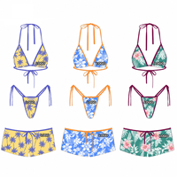 Ensemble bikini 2 pièces à franges blanches, haut triangle halter, bas échancré, en Spandex/Nylon, réversible, écologique, vêtements de plage pour femmes