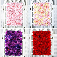 Panel Dinding Bunga Hydrangea Buatan Grosir 60x40cm, Latar Belakang Bunga Sutra untuk Dekorasi Acara Pernikahan dan Pesta