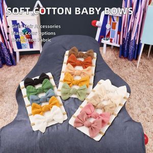 Cotton Baby Bows <b>Headband</b> Soft Cotton Hair Bands for Toddlers <b>Newborns</b> Girls Kids Headwear Accessories - Product Image 3