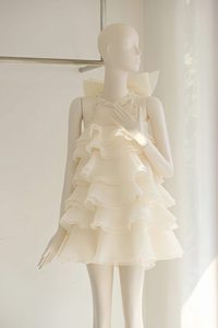 Wholesale Women Princess <b>Dress</b> Tiered Ruffle Organza Mini <b>Dress</b> Halter Neck Bow Tie Prom Party Babydoll <b>Dress</b> Custom - Product Image 3