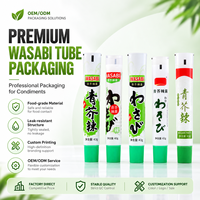 Tube d'emballage personnalisé pour condiment wasabi, en PE de qualité alimentaire ou en plastique aluminium, avec bouchon à vis, impression UV, 12,7-35 mm