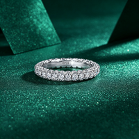 Bague Éternité en Moissanite D VVS1 de 2 mm en Argent Sterling 925 pour Femme, Empilable, avec Certificat GRA - Vente en Gros