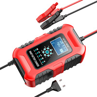 Chargeur automatique intelligent FOXSUR 12V 10A 24V 5A à 7 étapes pour batteries au plomb-acide, AGM, LiFePo4, lithium de moto et de voiture avec écran LCD