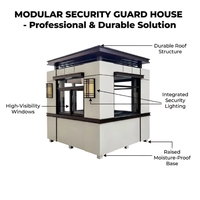 Cabine de sécurité portable préfabriquée personnalisable, moderne, respirante, rectangulaire, en structure acier, pour parking, modèle 1