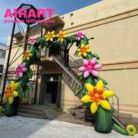 Arc de fleur gonflable personnalisé de 5.7m de haut, parfait pour les décorations de vacances en plein air