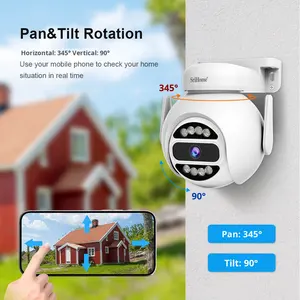 كاميرا خارجية لاسلكية واي فاي بدقة عالية، كاميرا مراقبة ثنائية النطاق مع مصادر إضاءة مزدوجة ورؤية ليلية ملونة وكشف للحركة - Product Image 2