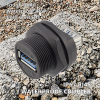 IP67 étanche RJ45 Jack Feedthru Ethernet coupleur LAN femelle prise PG câble presse-étoupe connecteur serrure avant boîtier extérieur côté USB