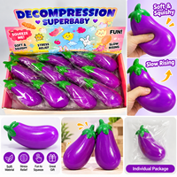Jouet Squishy Aubergine Doux à Remontée Lente Anti-Stress Jouet Sensoriel à Presser pour Enfants et Adultes Cadeaux