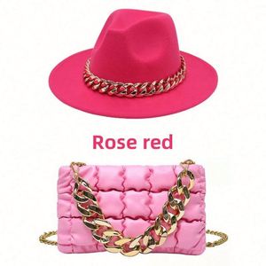 Ensemble Chapeau Fedora Vintage et Sac à Main pour Femme, Vente en Gros 2022, Hiver, Extérieur, Décontracté - Product Image 4