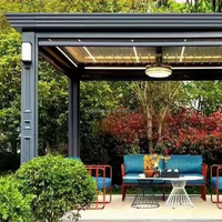 Pergola en aluminium robuste, design luxueux, éclairage LED, résistante aux intempéries, capteur de pluie, télécommande, résistante au vent, livraison rapide, OEM