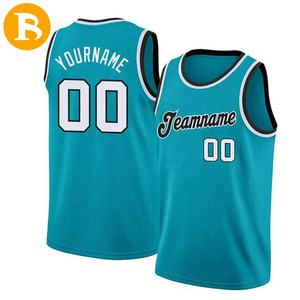 Manches courtes odm drôle coloré modèle de conception d'équipe personnalisé noir blanc maillot de basket réversible ensemble maillot de basket personnalisé - Product Image 5