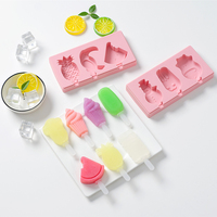 Outil de crème glacée en silicone en forme d'animaux avec couvercle, moules à sucettes glacées et plateau à glaçons pour la décoration de barres chocolatées