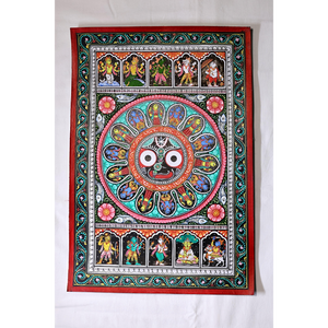 Décoration murale d'intérieur pour salon, motif Dashavatara et Jagannath Pattachitra - Origine Orissa - Product Image 1