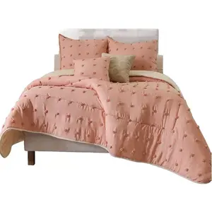 Couverture Austral King Vianney Rosette, taille King, rose pâle, style princesse, pour usage domestique, mélange polyester-coton - Product Image 1