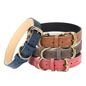 ผู้ผลิตขายส่ง ปลอกคอสุนัขหนังปรับได้ พร้อมโลโก้สั่งทำ - Product Image 1