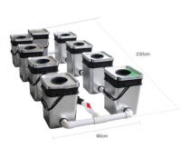 Système hydroponique RDWC, 8 seaux, bac de recirculation, culture hydroponique clone, récipients
