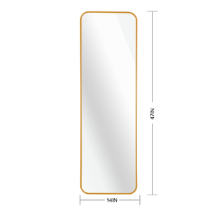 Gold 47 X 14 In Door Mirror With Hanging Strap For Bedroom Or Dressing Room Use - Product Image 4