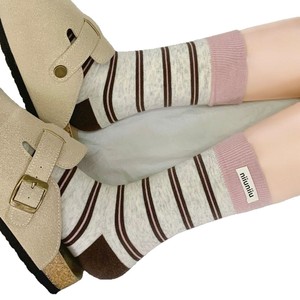 Niiuniu Women's Striped Mid-Calf Slouch <b>Socks</b> Breathable Sweat-Absorbing Polyester Fiber Youth Style - Product Image 4
