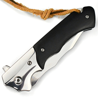 Couteau pliant tactique de survie en plein air, modèle Panther, qualité industrielle, acier 440c, manche en bois, échantillon gratuit de la boutique.