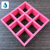 Grille moulée en fibre de verre ignifuge 38x38mm, panneaux de passerelle en PRV pour usage industriel