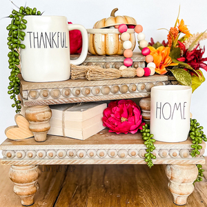 Lot de 3 contremarches en <span class=keywords><strong>bois</strong></span> de ferme pour présentation de <span class=keywords><strong>table</strong></span>, support à plusieurs niveaux vintage contremarches décoratives en <span class=keywords><strong>bois</strong></span> perlé pour la décoration - Product Image 6