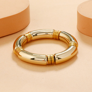 Pulsera de moda ecológica, brazalete de resina de mármol de colores de estilo bohemio con cuentas de tubo espaciador y tubo curvo acrílico, venta al por mayor - Product Image 2