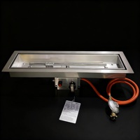 Brûleur à gaz rectangulaire en acier inoxydable à double foyer de 70 cm pour table de foyer extérieure