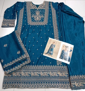 Vêtements indiens et pakistanais Costume Salwar entièrement cousu avec pantalon Salwar pakistanais de travail à séquence lourde pour la vente à l'exportation - Product Image 5