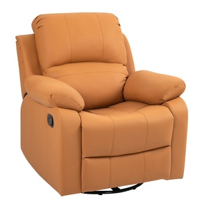 Singolo piccolo divano in pelle multifunzionale spazio a dondolo pigro reclinabile con elementi rotanti e per dormire per soggiorno - Product Image 5