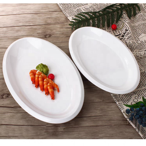Personnalisez le LOGO Vente en Gros <span class=keywords><strong>Assiette</strong></span> Ovale de Restaurant en <span class=keywords><strong>Plastique</strong></span> Sur Mesure Vaisselle Blanche <span class=keywords><strong>Assiette</strong></span> Ovale en Mélamine - Product Image 5