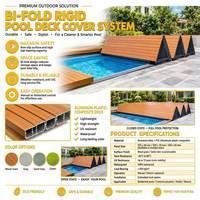 Planche de terrasse pliable en aluminium, imperméable, antidérapante, avec noyau en aluminium composite pour couverture de piscine