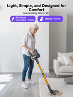 Aspirateur sans fil 50 min, anti-emmêlement, aspirateur à main pour poils d'animaux/tapis/sol, écran tactile LED