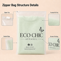 Bolsa de Plástico con Cierre Zip Personalizada con Logotipo, 25 x 30 cm, Esmerilada, de PVC/PE, para Ropa, Zapatos, Camisetas y Embalaje