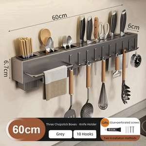Organizador de Cocina Multifuncional, Ecológico, Duradero, Impermeable, de Acero Inoxidable, No Plegable, Montado en la Pared, Desmontable - Product Image 6