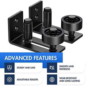 Guide <span class=keywords><strong>de</strong></span> plancher pour <span class=keywords><strong>porte</strong></span> <span class=keywords><strong>de</strong></span> grange coulissante Conception affleurante Montage mural Fond réglable Rouleau plat anti-rayures Quincaillerie pour <span class=keywords><strong>porte</strong></span> <span class=keywords><strong>de</strong></span> grange - Product Image 3