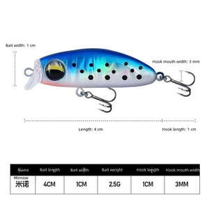 Señuelo Duro Minnow de 4cm para Pesca de Depredadores en Agua Dulce Pequeña, con Acción de Nado Natural, de Fábrica - Product Image 3